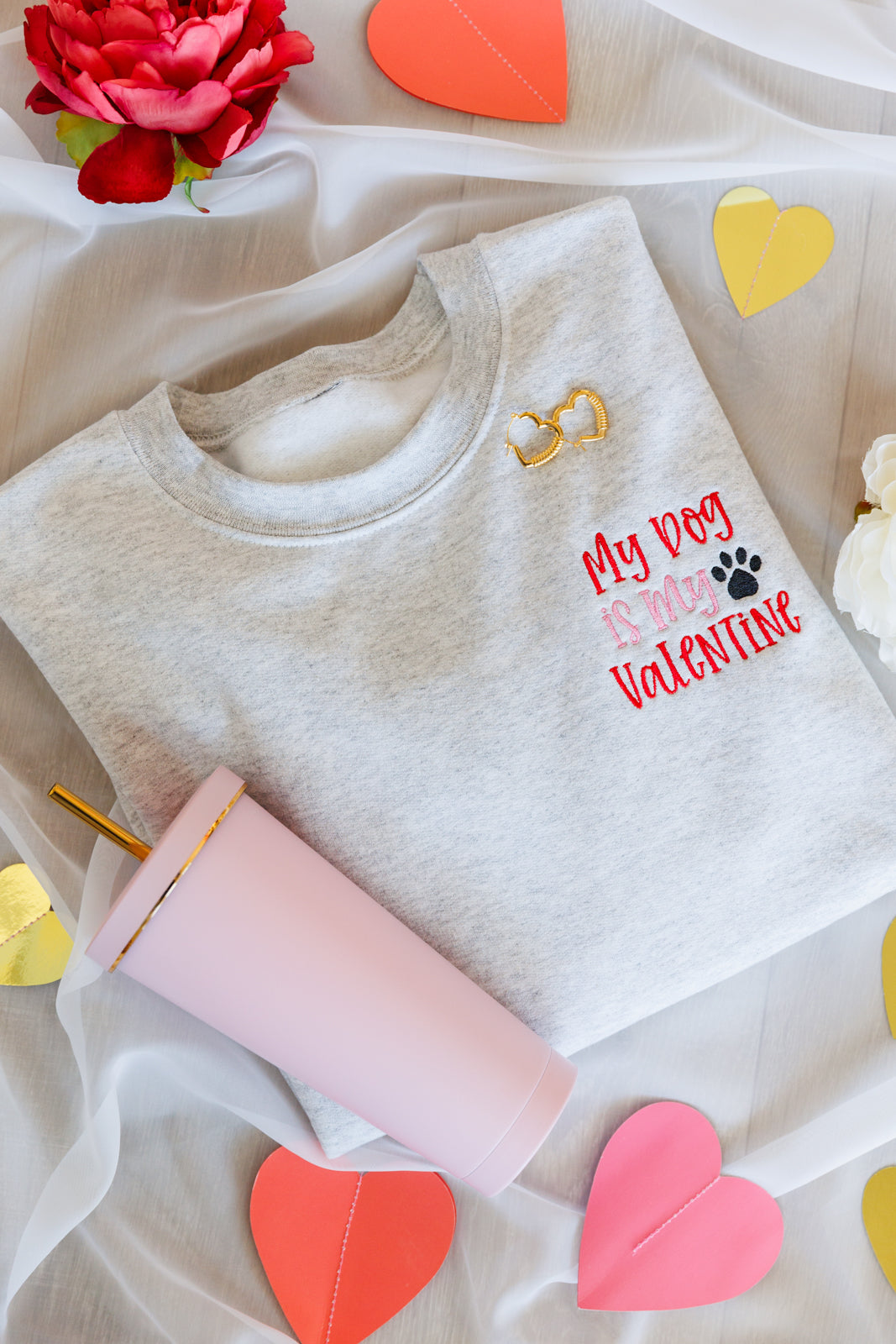 PREORDER: My Dog is My Valentine Embroidered Sweatshirt Ave Shops